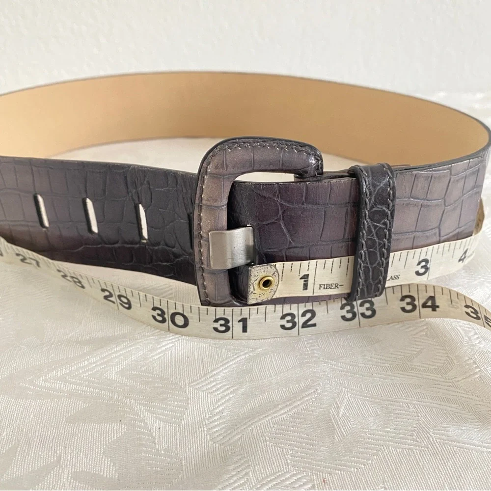 Banana republic croc Italian leather gray belt